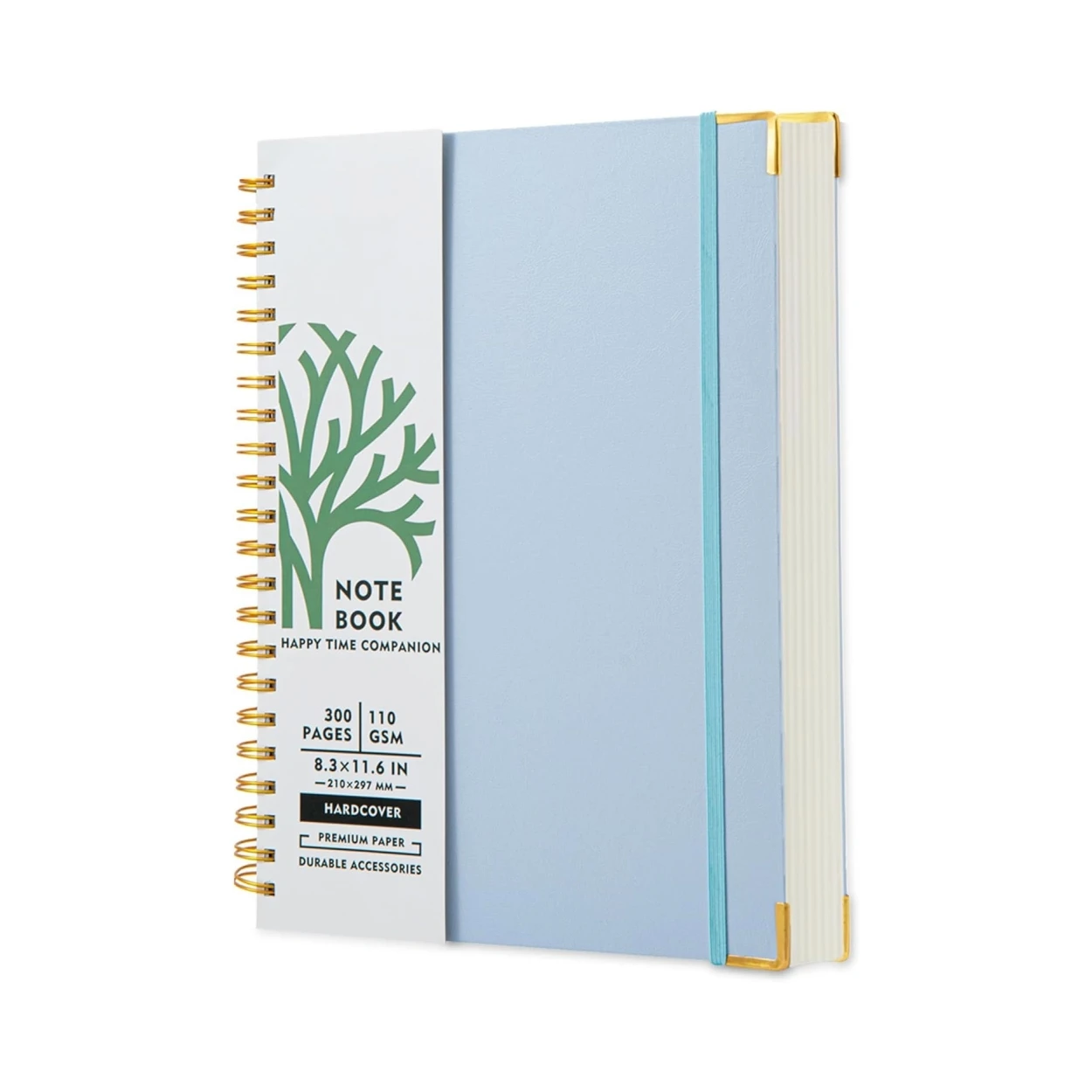 300 pages thick Hardcover spiral notebook 8.5'*11' A4 notebooks college ruled 110 GSM lined paper blue journals for writ