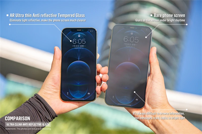 LFD824 AR мобильный телефон увеличенный коэффициент пропускания для iPhone 14 крайне прозрачное антиотражающее закаленное стекло Защита