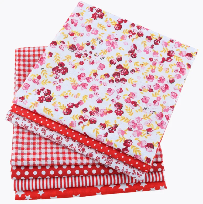 7pcs 20*20in Cotton Fabric Bundle Squares Precut Fabric Squares for Craft Patchwork