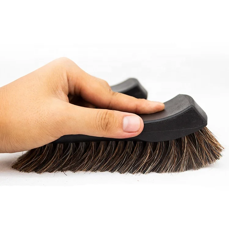 Пользовательский логотип, оригинальный конский волос, автомобильное сиденье, кожаная полировка, автомобильная очистка, детали интерьера, щетка