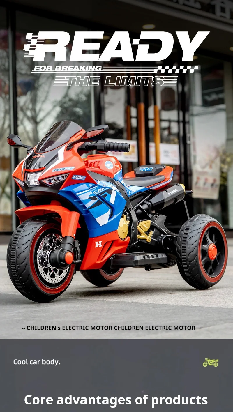 2024 China Wholesale 6V4 Battery Rechargeable Large Size Two Wheel/Three Wheel Kids Ride on Electric Motor Bike Kid Motorcycle