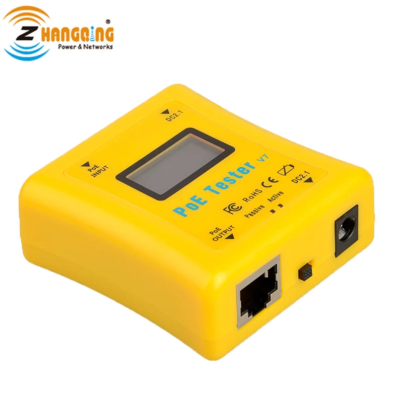 Быстрое обнаружение, определение тестера PoE типа, дисплей показывает напряжения, амперы и Ватты для 802.3af/at, пассивного PoE и источника питания постоянного тока
