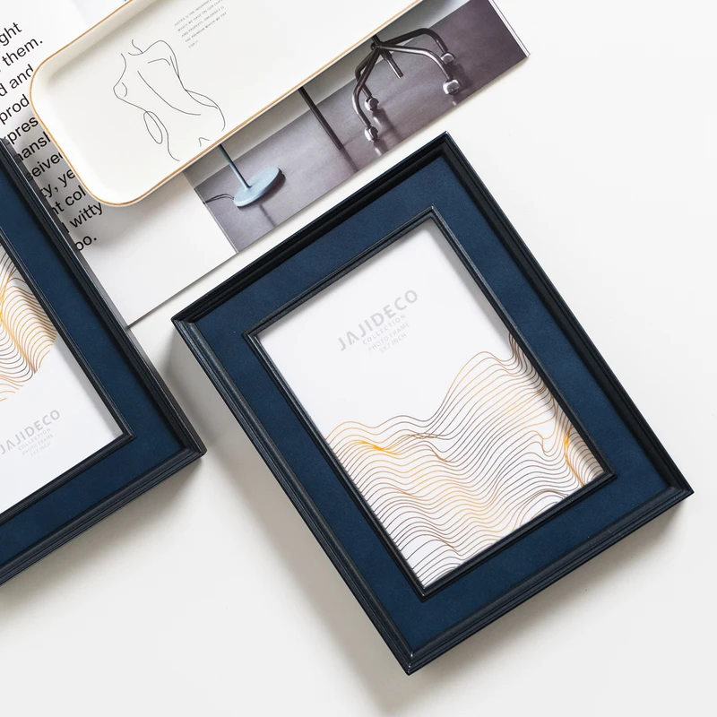 Modern light luxury model room leather photo frame leather photo frame set decoration picture frame soft decoration 6 inch 7 inc