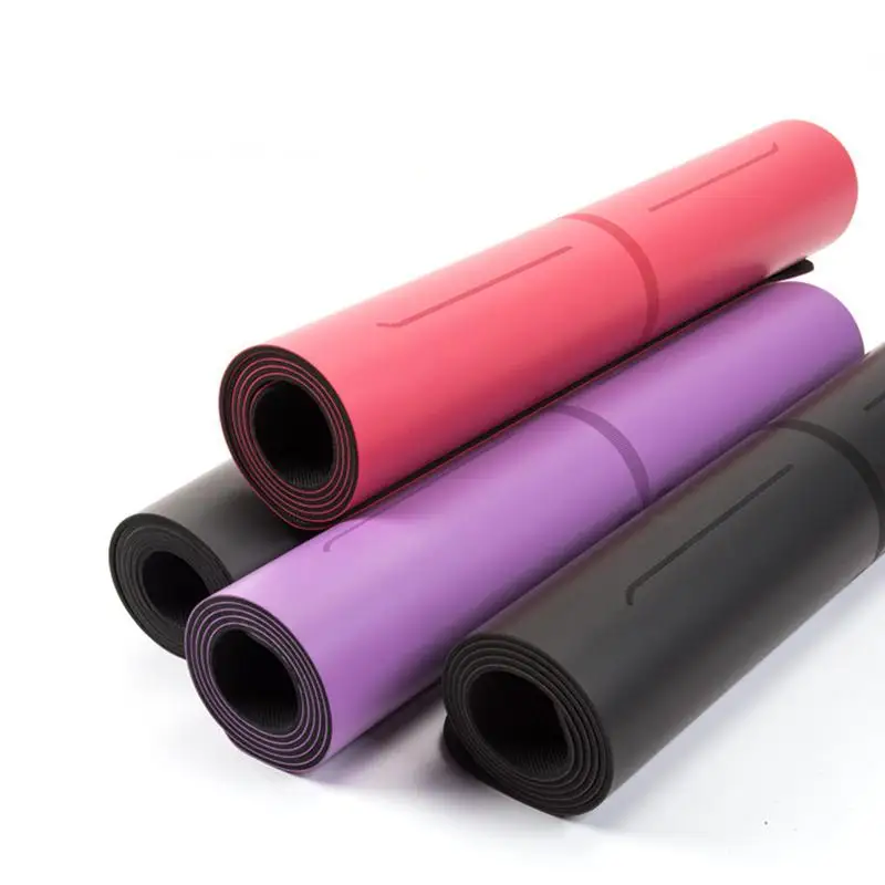 Customized Eco-Friendly Yoga Mat 3D Thread 5mm PU Rubber  Thick NBR PVC EVA Fitness Anti-Slip Printed Logo