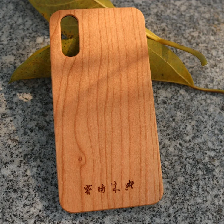 Custom Real Blank Wood Phone Case for iPhone\/Samsung Laser Engraved Wooden Unique Shock Bamboo Phone Cover Shell for Huawei