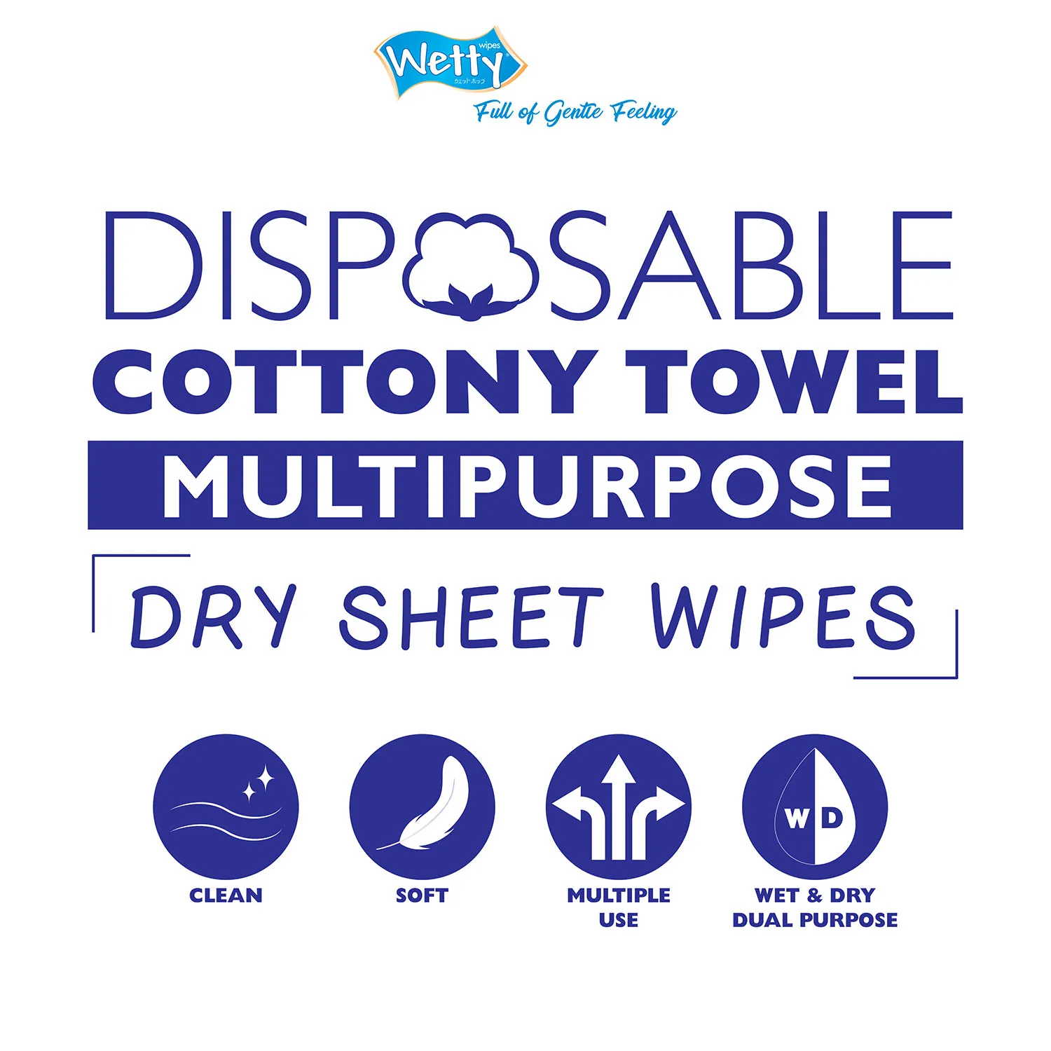 Preferred Wholesales Supplier Wetty Disposable Cottony Towel 3500g 200 x 150mm Dimensions Multipurpose Use Cotton Towel