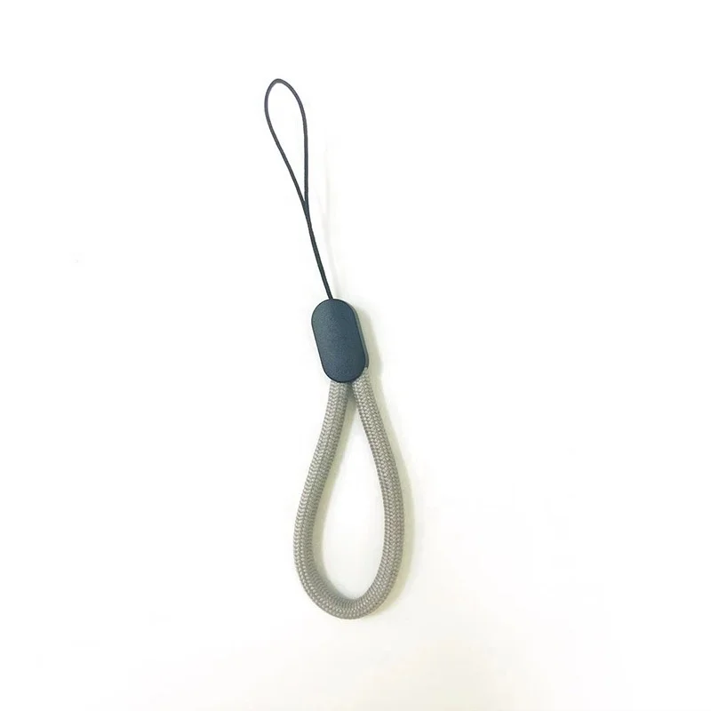 Custom design polyester promotional woven short wrist phone finger strap lanyards for usb flash drive keychain