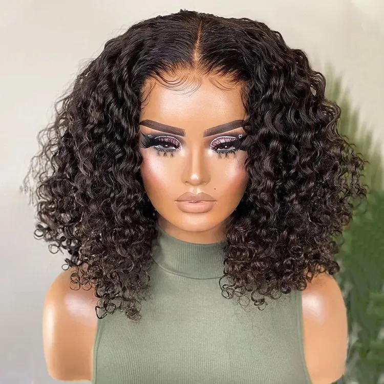 hd transparent lace front wig,indian,brazilian human hair water wave curly lace frontal weaves and wigs