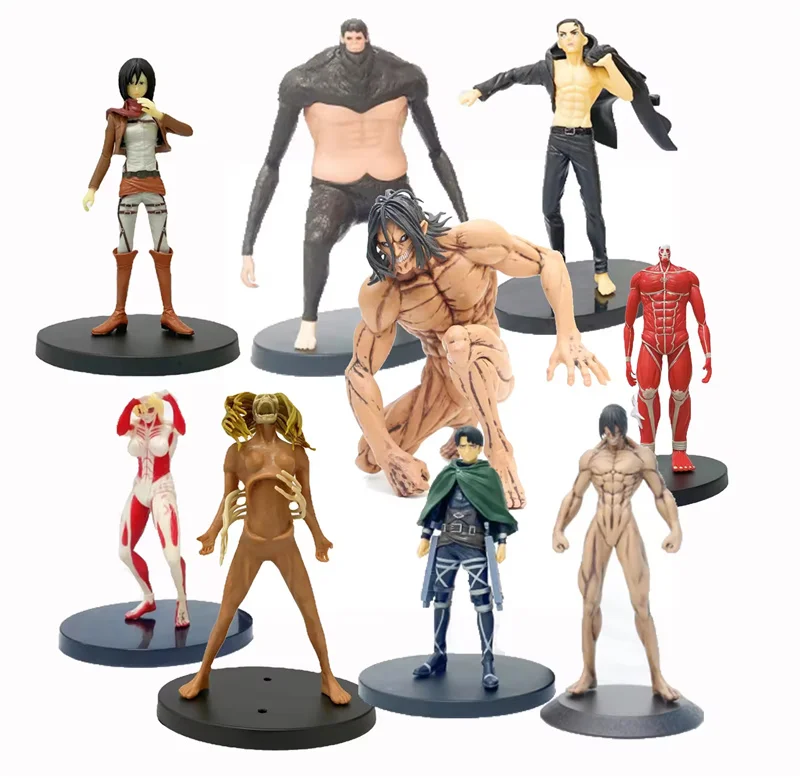 High quality Ymir squat Car toys furnishing articles figure decoration Mikasa Ackerman Eren Jager Attack on Titan figure