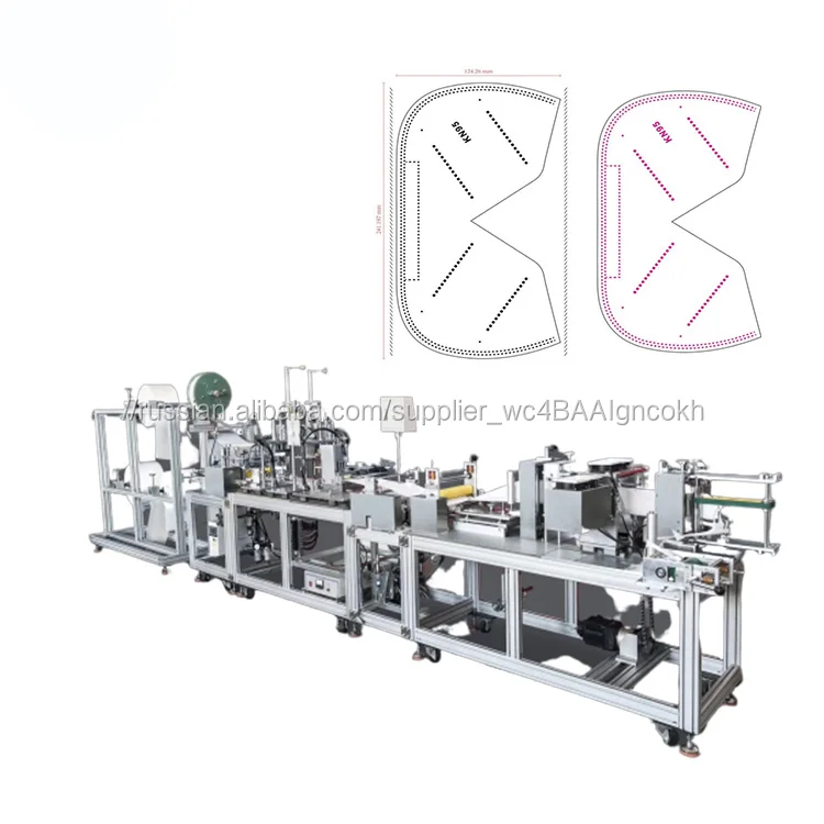 Automatic fabric face mask production line for kn95 n95 fabric