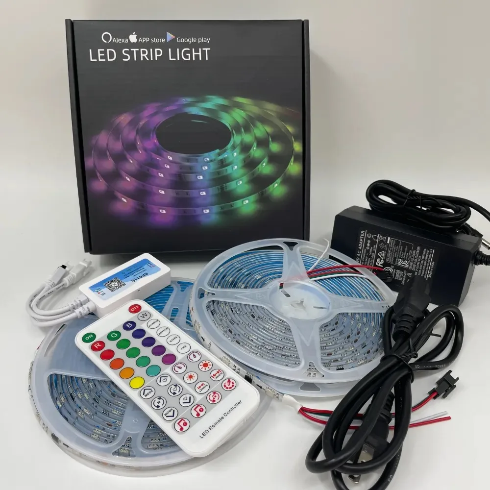 Waterproof Garden Music Color 5 Meter 5v 12v Drl Ws2812 Ws2812b 5050 Rgbw Rgbic Backlight 300 Smd Led Strip Light For Tv