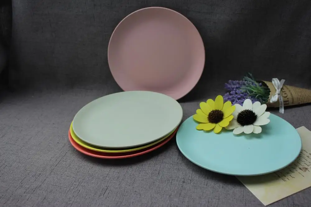 Eco Friendly Kitchenware Bamboo Fiber Dishes tableware plates