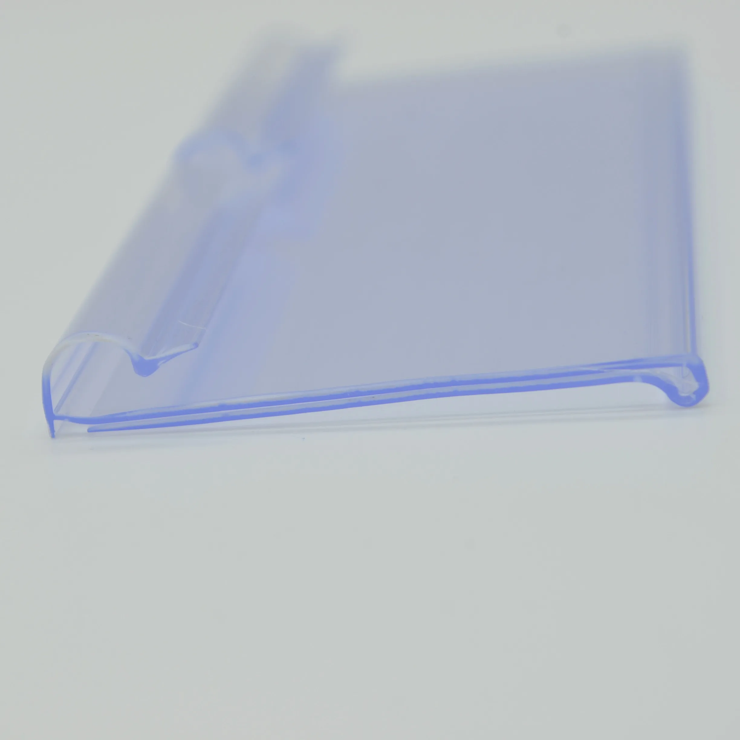 65mm length clear plastic pvc sign holder for supermarket shelf