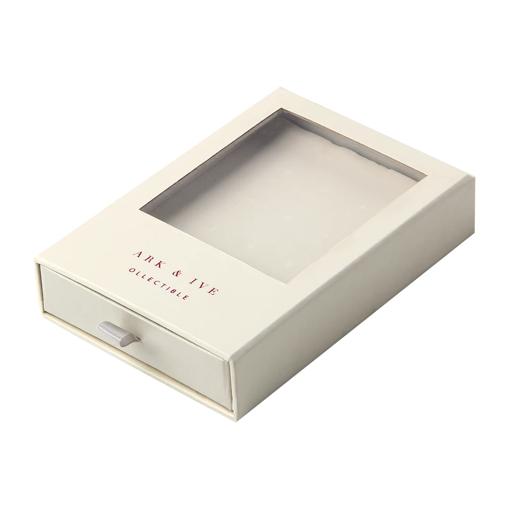 China manufacturers factory price customized logo coated paper cardboard luxury gift packaging clear jewelry box with window top