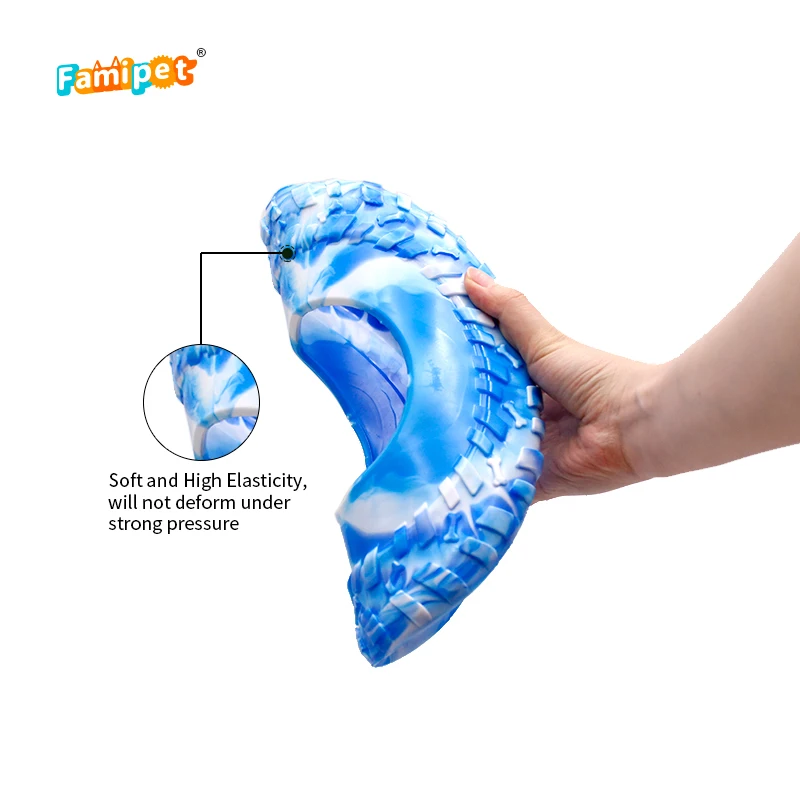 Famipet Custom Outdoor Training Durable Rubber Flying Disc Pet Dog Toys