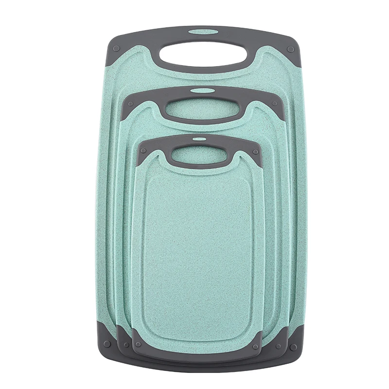 Non stick marble design cutting board 3-piece plastic chopping board set