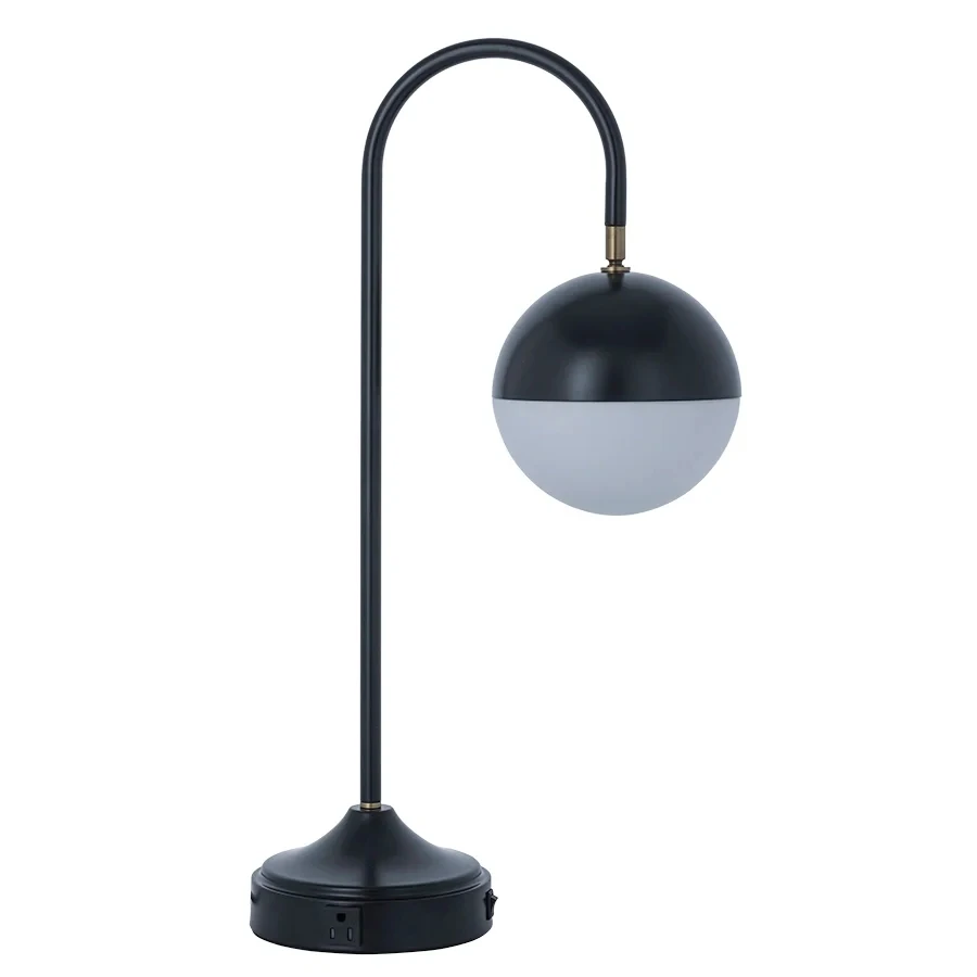 NEW Super 8 By Wyndham Hotel Guestroom King Room Nightstand Lamp One Bulb AC Outlet USB Ports Bedroom Lamps