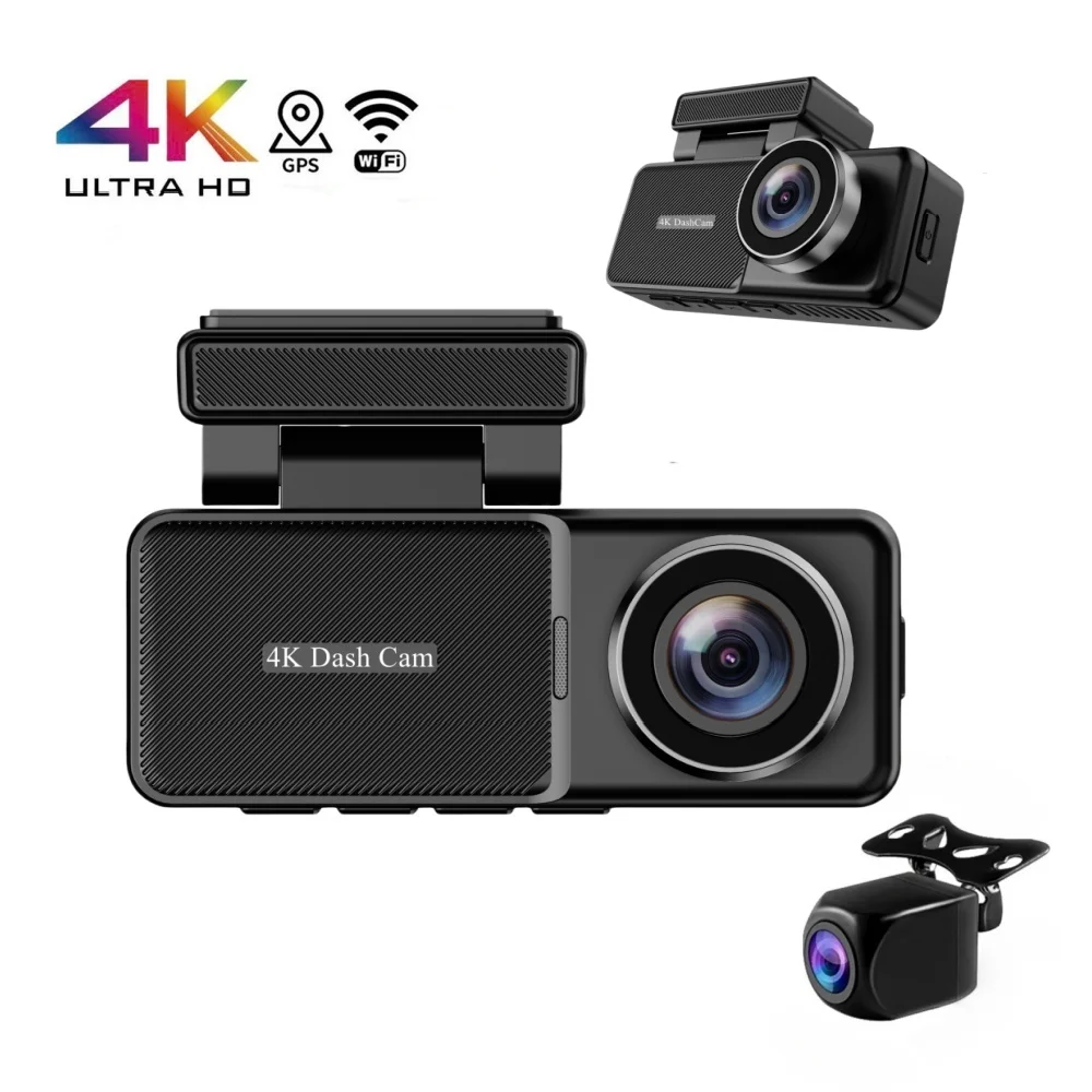 3.2 Inch 4K mini hidden driver Car Dvr video recorder dash cam dashcam camera front and rear with Wifi GPS FHD Night Vision Auto
