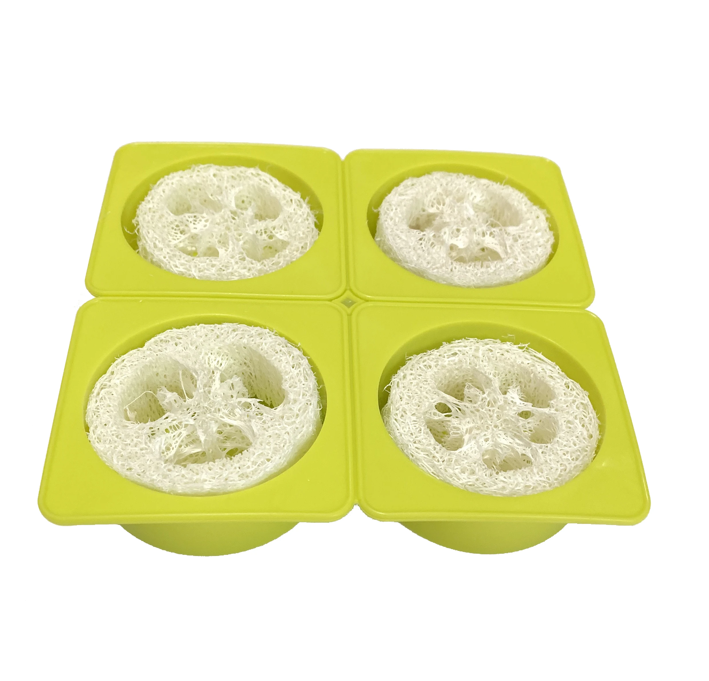 7 см 4 в 1 круглая силиконовая форма для мыла Loofah Luffa, форма для мыла с 4 ломтиками Loofah