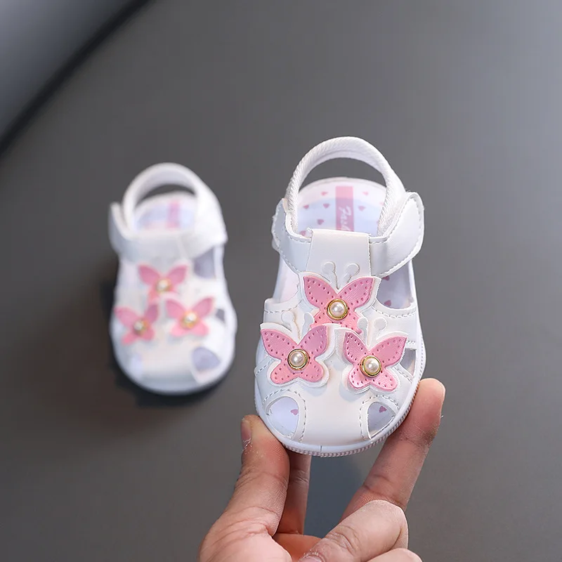 2024 Baby Sandals Summer Baby Girl Calling Shoes Non Slip Soft Sole 1-3 Year Old Toddler Little Princess Shoes