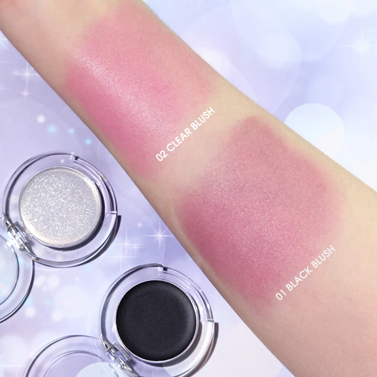 Tinted 3 Colors PH Color Changing Blush Black Clear Shimmer Fashion Natural Makeup Blush Long Lasting Clear Color Changing Blush