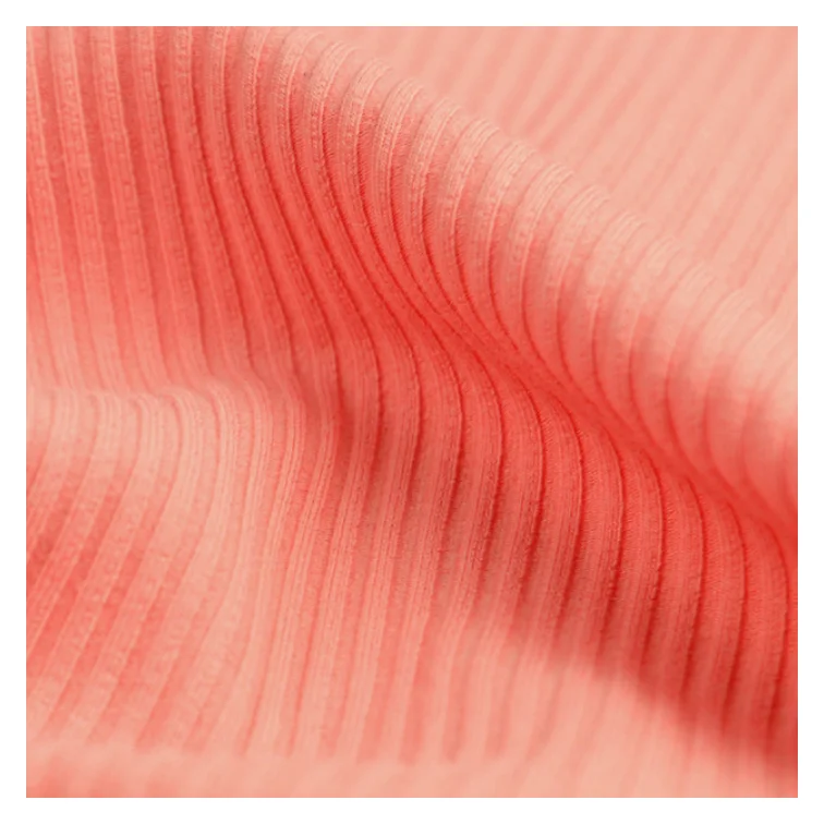 Cotton Rib Knit Fabric Rib Elastic Fabric Brush 2x2 95% Viscose 5% Spandex Ribbed Knit Fabric for Collar and Sleeve