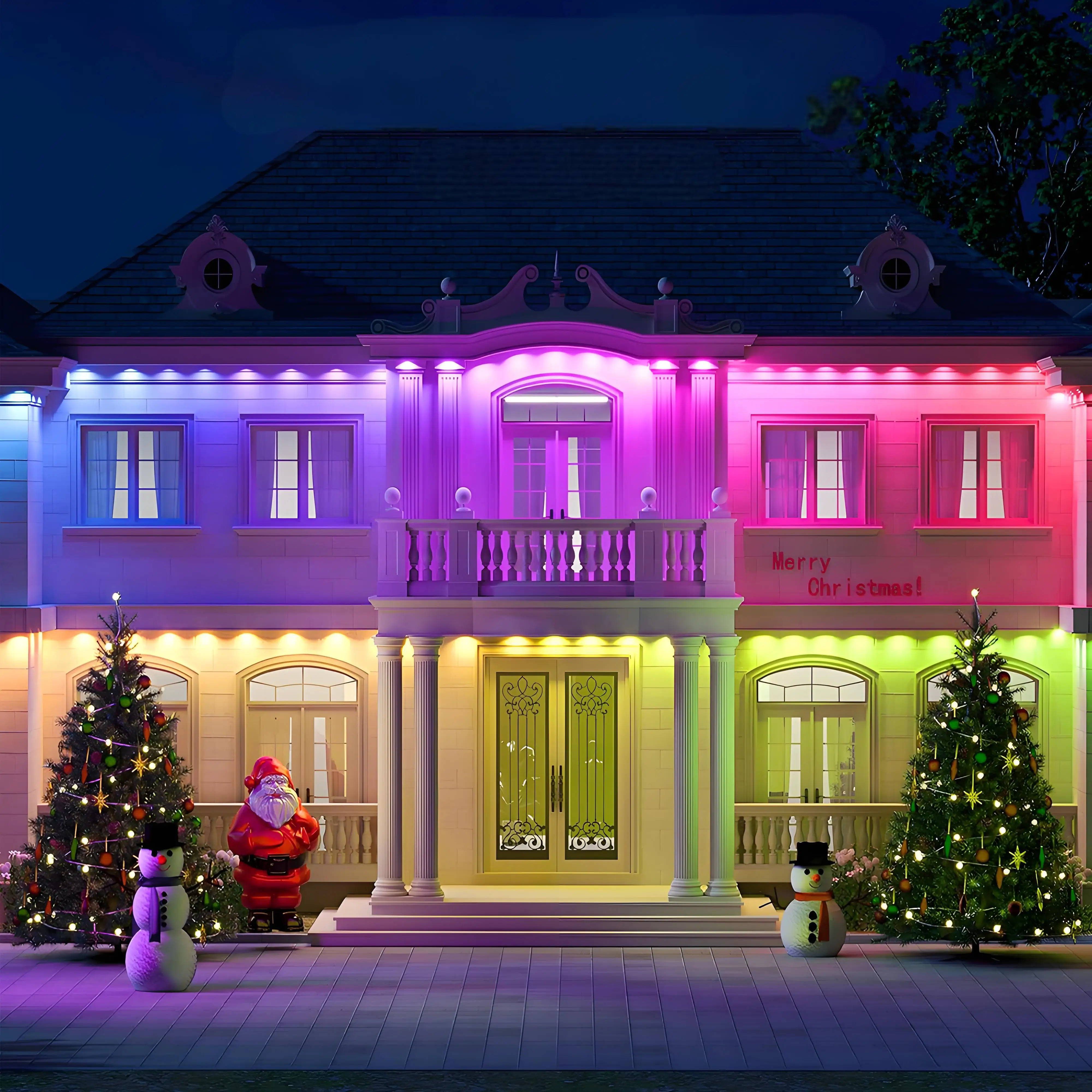 Permanent Garden Lights App Control Remote Smart LED Eaves Lights Waterproof RGB Strip Light