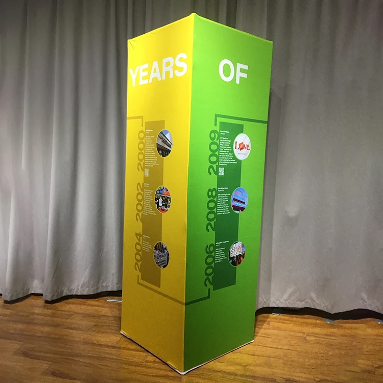 Square Trade Show Tension Fabric Column Tower Display