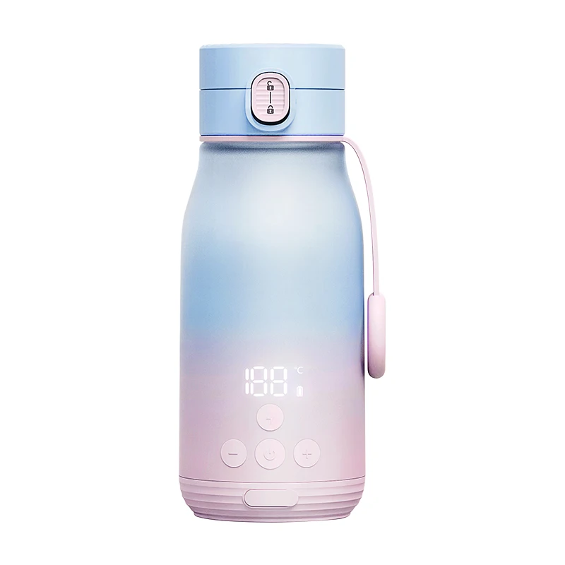 300ML USB Rechargeable Heating Cup Milk Kettle Hot Water Heater Bottle Portable Travel Electric Cup