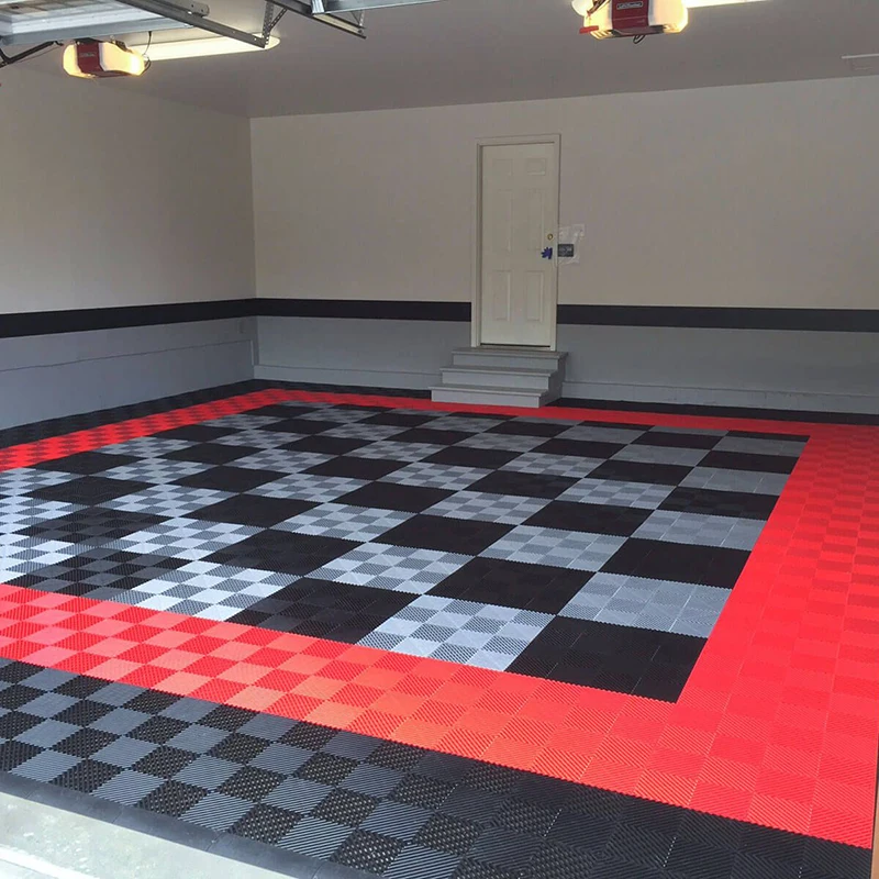 Floor Slab for Garage Car Washing Shop PP Interlocking Garage Floor Tiles Deck 40*40*1.8cm Non Slip For Car Detailing Shop