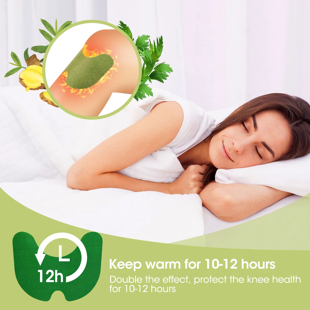 self-heating herbal wormwood knee stickers moxibustion pain relief knee patch