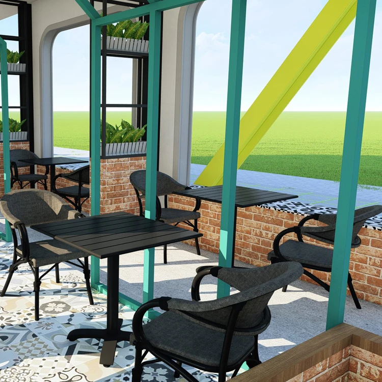 
High welcome outdoor aluminum fabric patio garden dining cafe restaurant bistro chair 