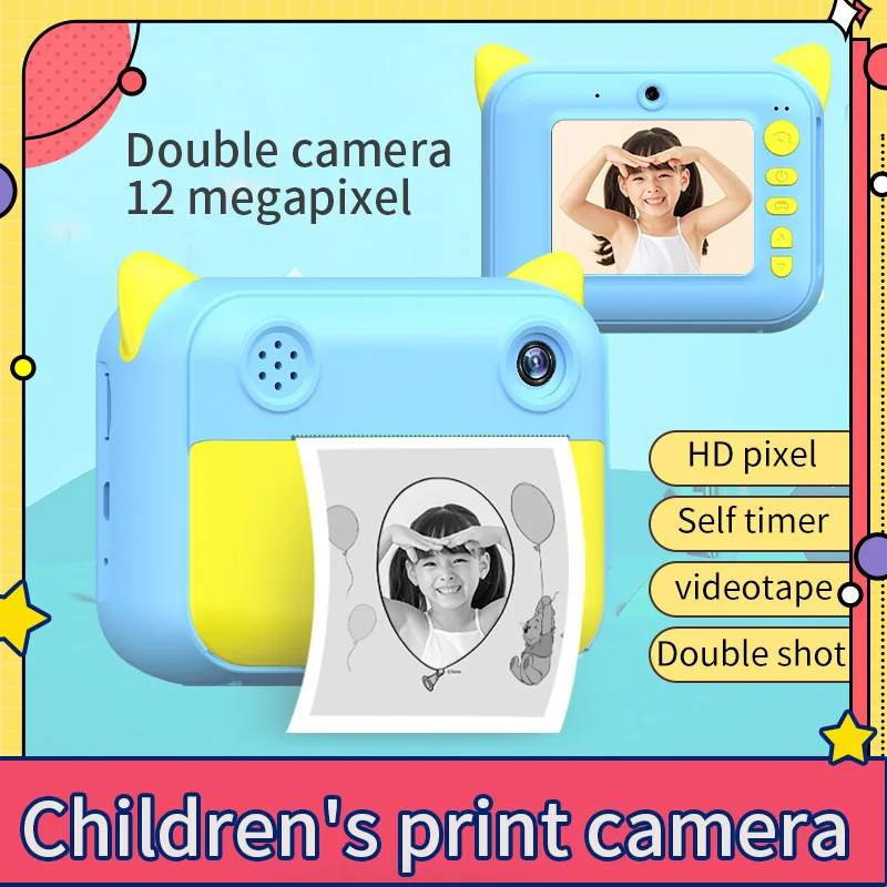 Factory Selling Children Instant Print Camera 1080p HD Small Mini Camera With Thermal Photo Paper Toys Digital Camera Gifts toys