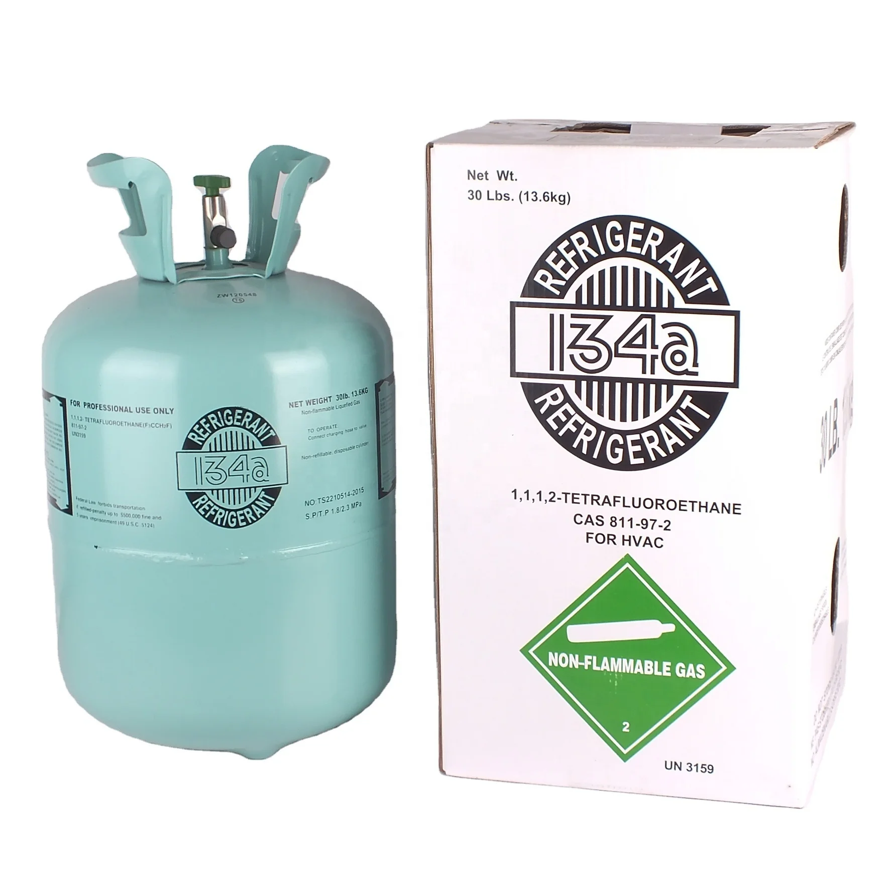 China supplier AUTO air condition 3.4kg 13.6kg cylinder 99.9% purity refrigerant gas R134A gas for freezer
