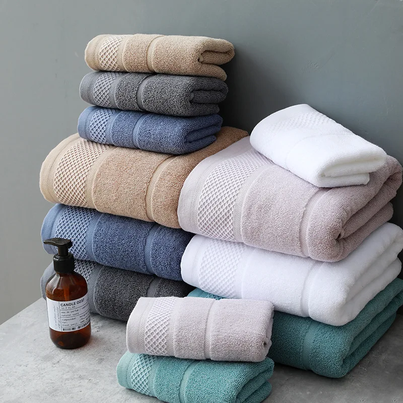 Wholesale bath towels set luxury 100% cotton bath towel set thick bath towel