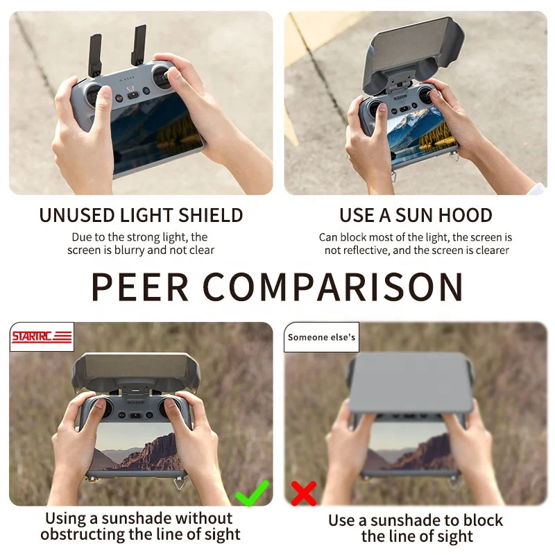 STARTRC Foldable Air 3 RC2 Joysticks Protector Sunshade Sun Hood for DJI Mini 4 Pro DJI RC2 Remote Controller drone Accessories