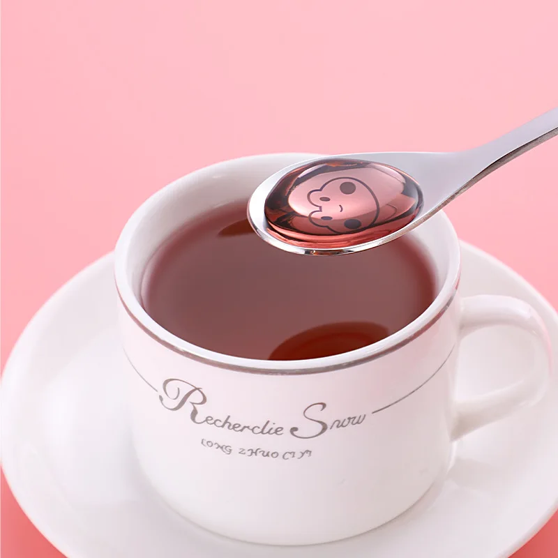 Stainless Steel 304 Long Handle Small Size Cartoon Children Baby Eating Soup Spoon fork set