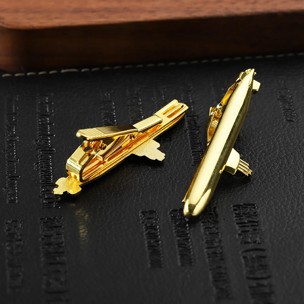 OEM Make Your Own Company Logo 3D Metal Brass Zinc Alloy Gold Clip On Tie Pin Clip Bars Cufflinks Sets For Men Luxury