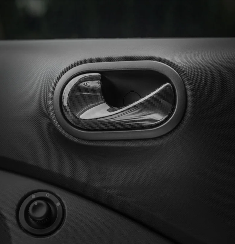 Carbon Fiber Auto Parts Interior Door Handle Cover For Smart 453 Fortwo Forfour Carbon Fiber Interior Accessories Sticky