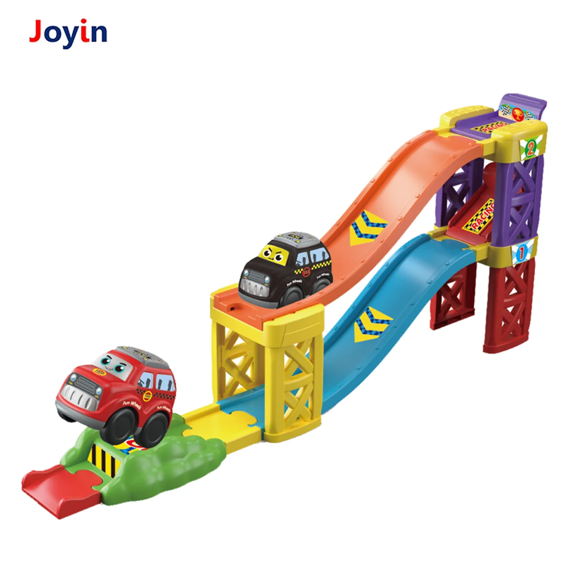 Cartoon Baby DIY Track Car Toy Slide & City Cars Vehicle for Role-Playing Fun for Toddlers