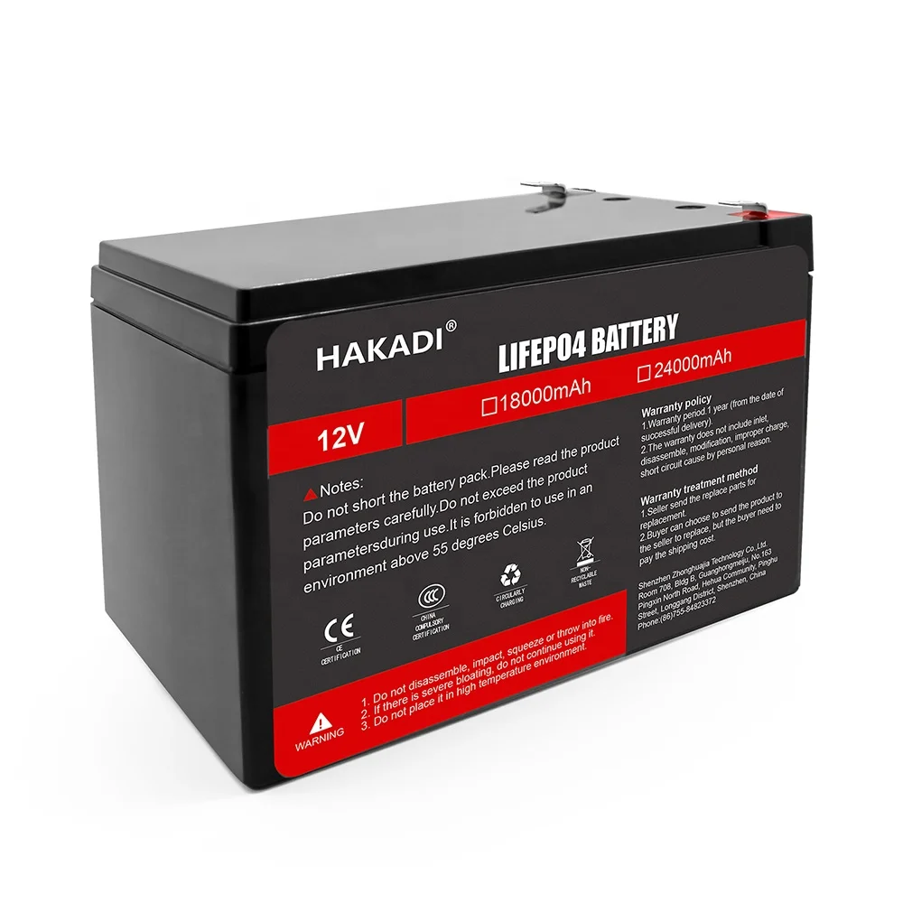 Lifepo4 Battery Pack 12v 6ah 12ah 18ah 24ah Rechargeable Lithium With Charger Accept