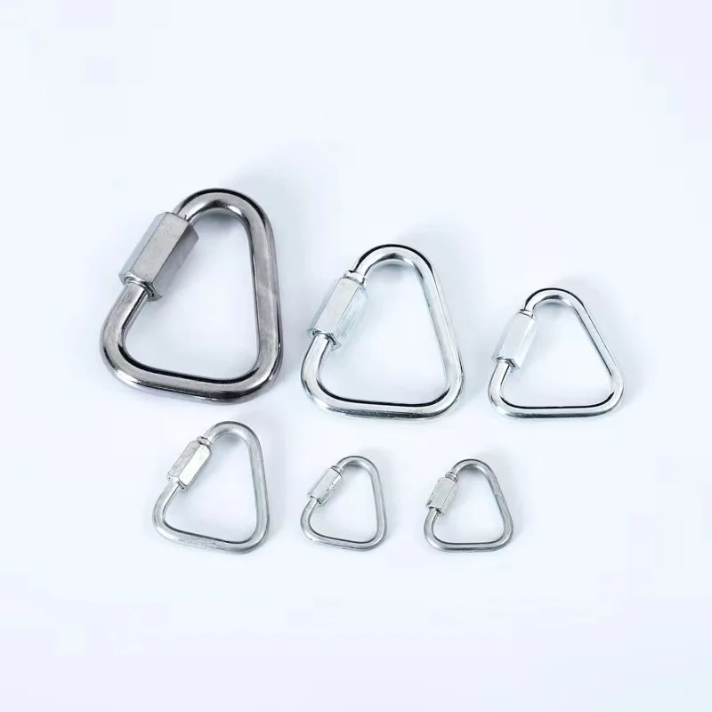 High quality M8 Screw Gate Mini Triangle 304 Stainless Steel Carabiner