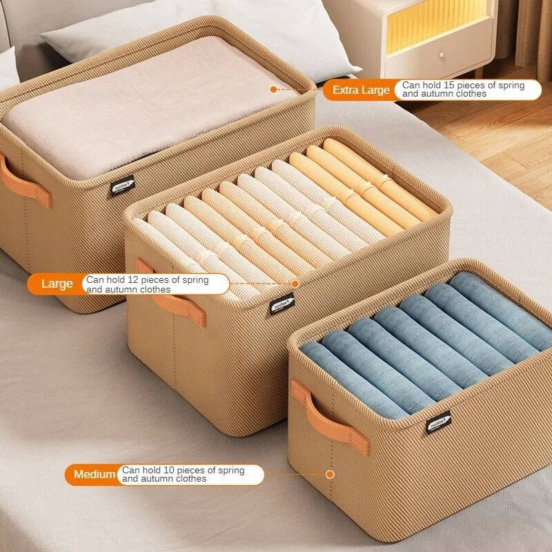 New Clothes Storage Basket Thickened Steel Frame Storage Box Sundries Clothing Pants Storage Artifacts Home Dormitory Necessary