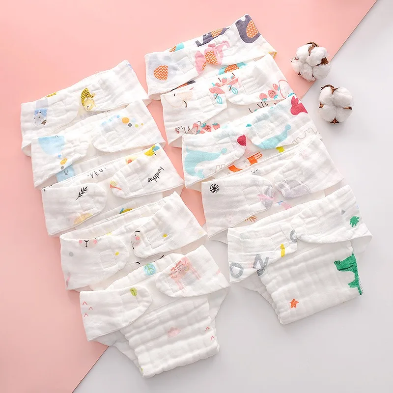 Baby Toddler Boys Girls Toilet Potty Training Pants Padded 100% Organic Cotton Muslin Toddler Potty Training Underwear