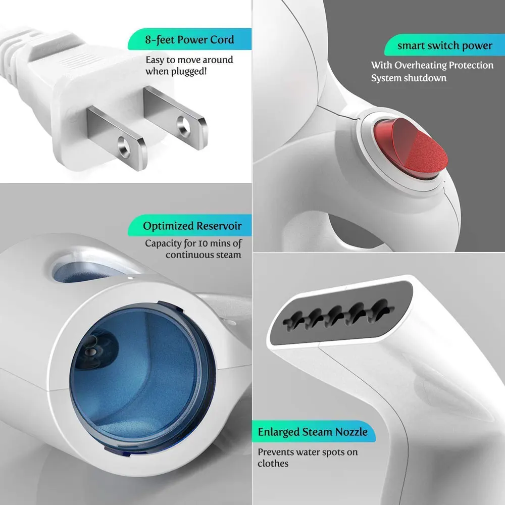 Steam Iron Garment Steamer For Clothes Powerful Travel Steamer 7-in-1 Handheld Garment Steamer Portable mini Hanging Mite Remova