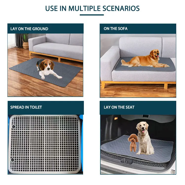 Low Price Wholesale Pet Diaper Pad Reusable Pet Bedpan Urine Washable Dog Urine Absorber Pad