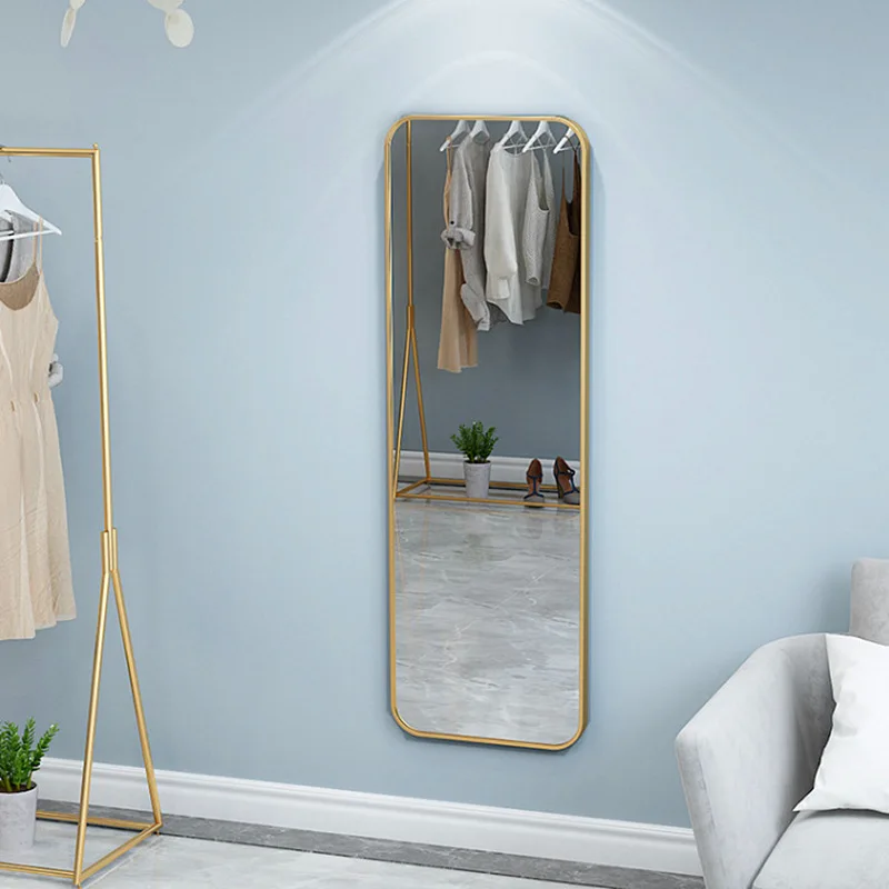 Custom large size black metal frame full body mirror wall mirror standing floor decorative mirror