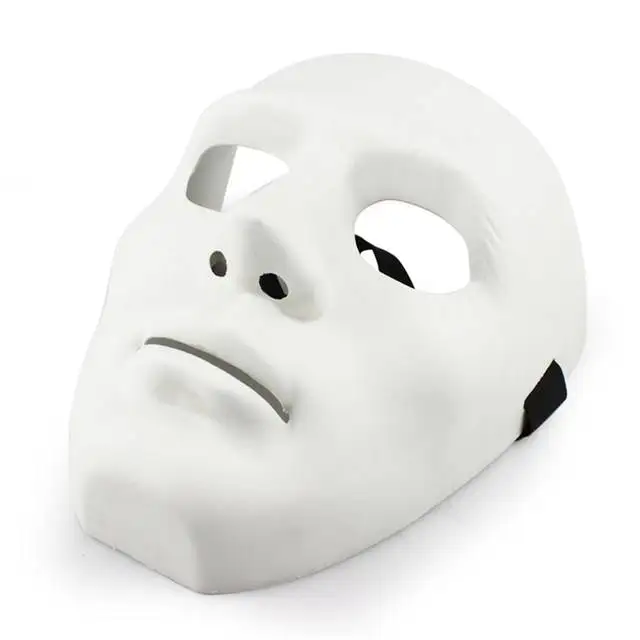 ZJFIT Halloween Masquerade Dancer Ghost Step Street Dance Mask Hip Hop White Ball Full Face Mask