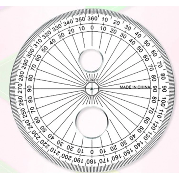 Durable Circular Protractor 360 Degree Students Supplies Plotter For Examination