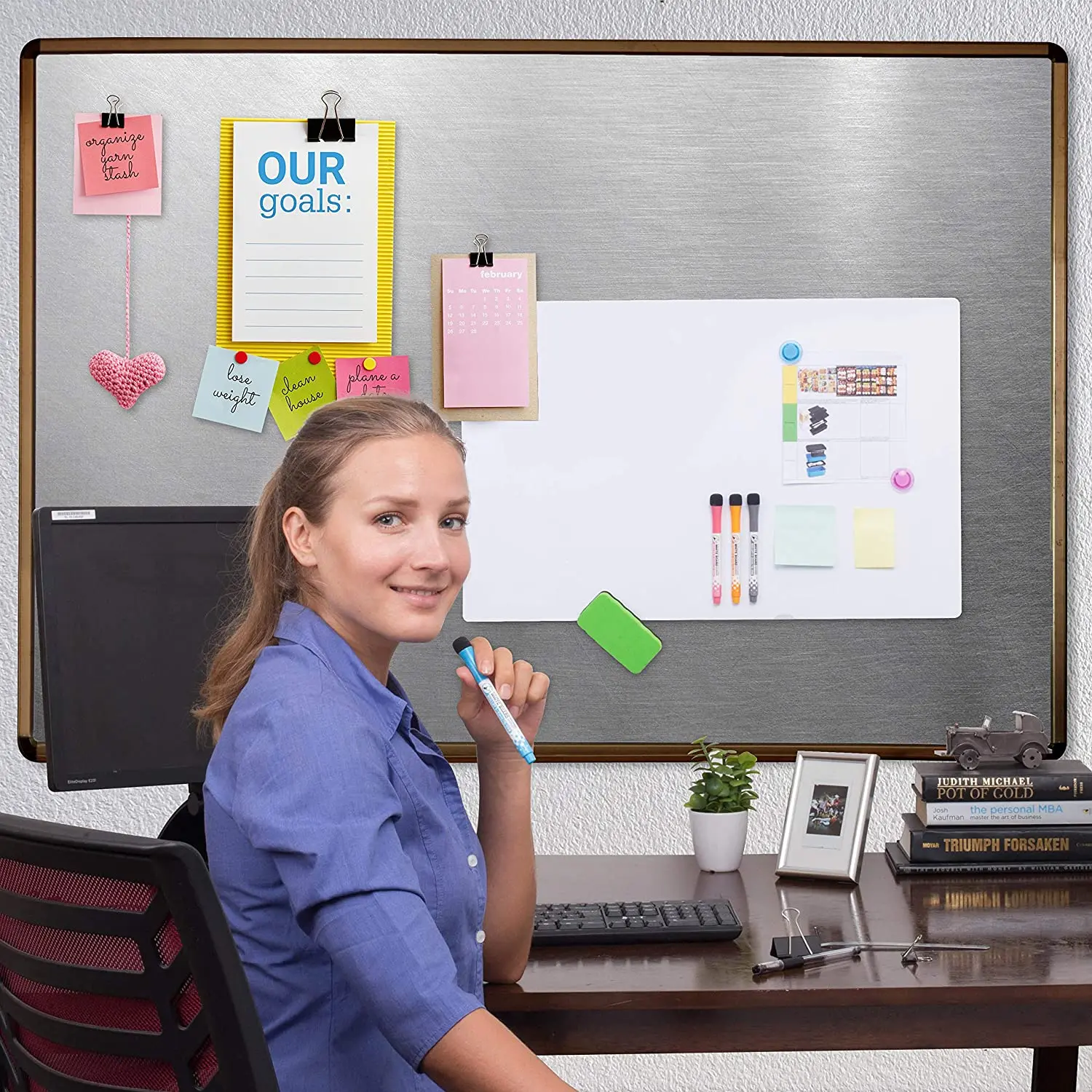 Magnetic Whiteboard for Fridge Magnetic White Board Dry Erase with Marker Set Fridge Whiteboard Magnetic Marker Board